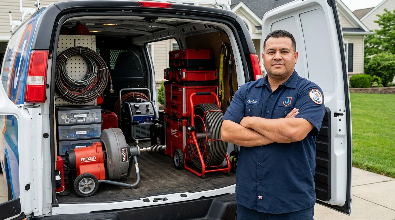 Professional drain cleaning equipment and Johns Plumbing LLC plumber in Los Fresnos